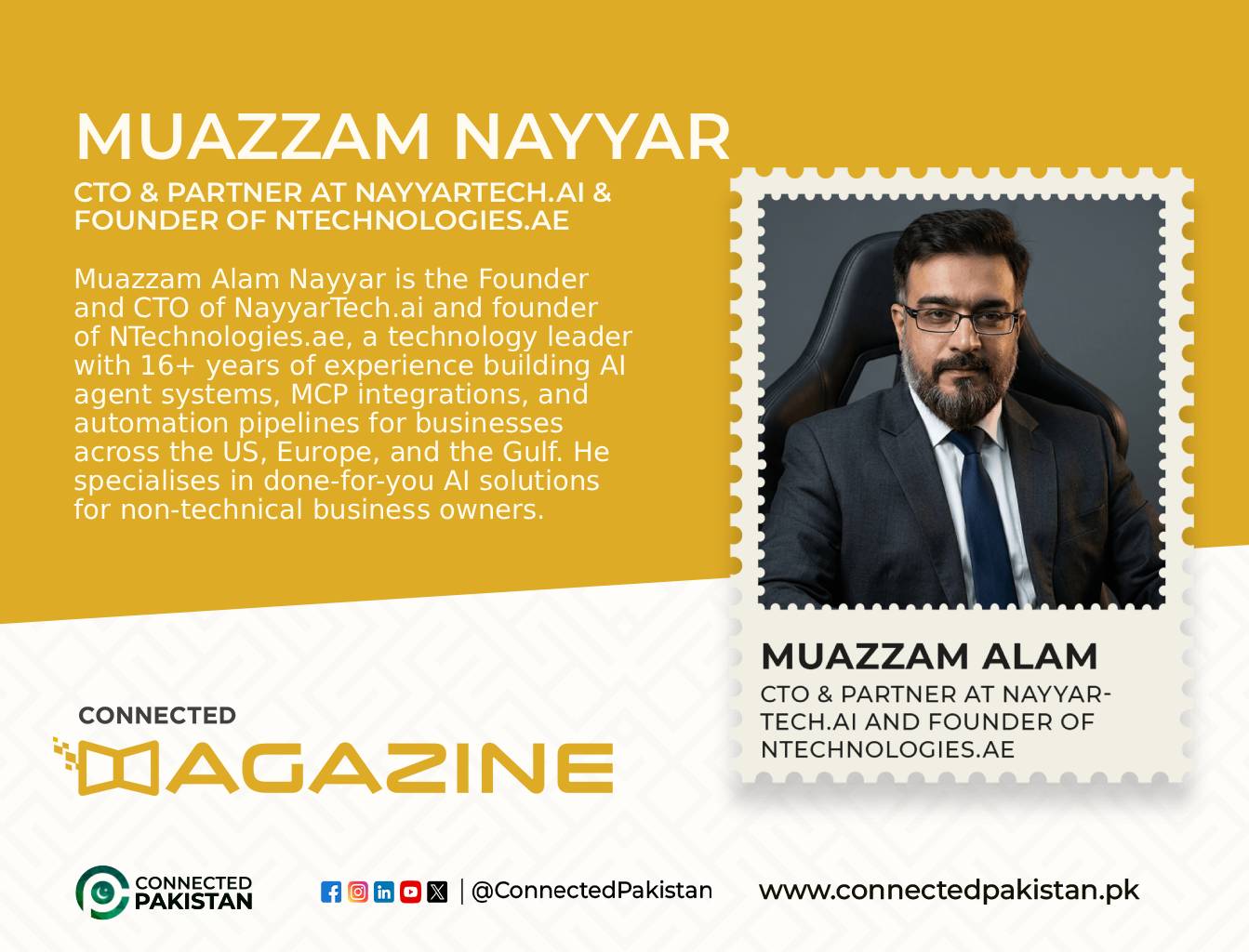 Muazzam Alam Nayyar: The Lahore CTO Making AI Usable for Businesses That Can't Build It
